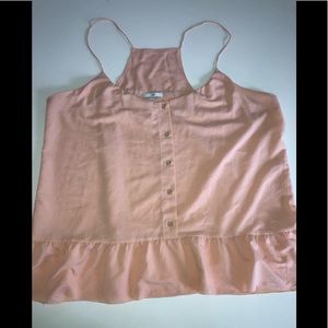Gap silky Peplum blouse shirt top xxl tank pink